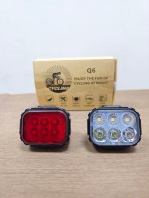Q6 طقم إضاءة LED أمامي وخلفي للدراجات الهوائية