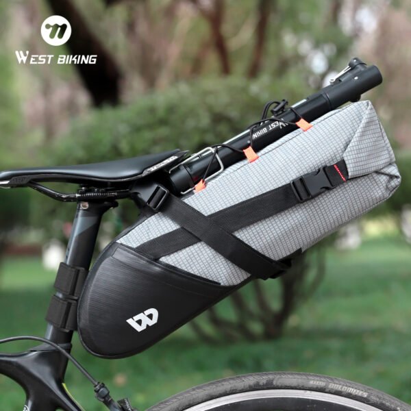 Sf23c04d1d9a74f68a82f8328a87cdea98 حقيبة مقعد خلفية مقاوِمة للماء للدراجات الهوائية WEST BIKING (سعة 10 لتر)